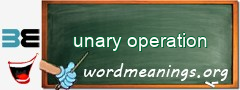 WordMeaning blackboard for unary operation